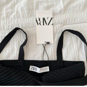 Zara Black Textured Bra with Thick Straps